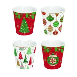 Set of 4 coffee cups, porcelain, 100 ml, JINGLE BELLS - Easy Life