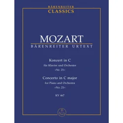 MOZART : note KONZERT IN C KV 467, STUDY SCORE