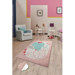 Conceptum Hypnose Tepih Elephants Bike, 100x160cm, Roze