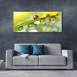 tulup.si Slika na platnu Leaf ladybugs narava 140x70 cm