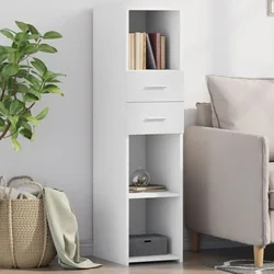 Visoka komoda bijela 30 x 42,5 x 124 cm od konstruiranog drva