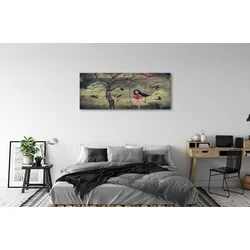 tulup.si Slika na platnu Drevo ptice oblaki dekle skala 125x50 cm
