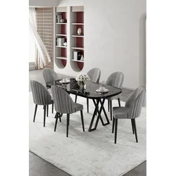 Hanah Home Trpezarijski set, 7 komada, Sivi