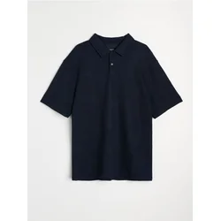 Sinsay - Žakard polo majica sa kratkim rukavima - mornarsko