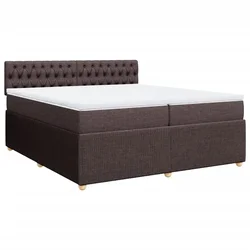 Vidaxl Box spring postelja z vzmetnico temno rjav 200x200 cm blago