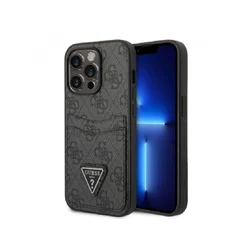 GUESS Maska za iPhone 14 Pro 4G, Double Card Triangle, Crna