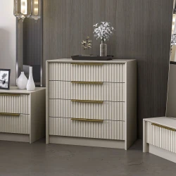 Hanah Home Luxe 7939 Komoda Kale, Krem