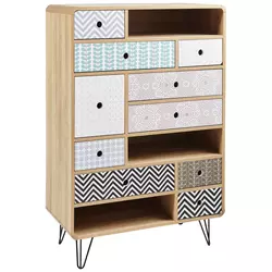 KOMODA 80/120/40 cm višebojna, boja hrasta