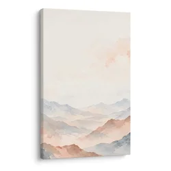 Slika pastelni gorski vrhovi v meglici - 60x90