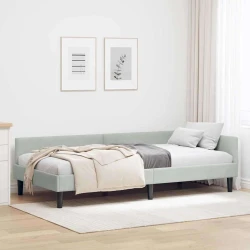 Kutni okvir kreveta Svijetlo siva 90 cm x 190 cm Baršun