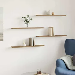 Police za knjige 4 kom boja hrasta artisan 60x10x1,5 cm drvene