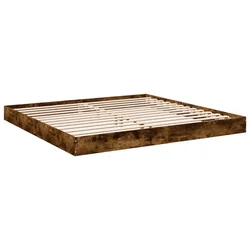 Vidaxl Posteljni okvir brez vzmetnice hrast 180x200 cm inženirski les