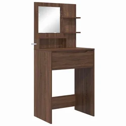 Vidaxl Toaletne mize za spalnice Rjav hrast 80 x 39,6 x 135 cm