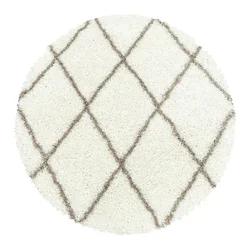 Kremno bela okrogla preproga o 120 cm Alvor – Ayyildiz Carpets