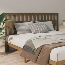 Uzglavlje za krevet boja meda 125,5x4x100 cm masivna borovina