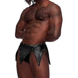 Male Power Gladiator Kilt L/XL Black - Modern Design with Stud Accents MLP057B