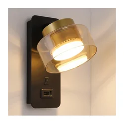 Brilagi - LED Zidna lampa sa USB portom AURA LUX 1xGX53/30W/230V crna/zlatna