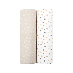 KikkaBoo Pelene od muslina set 2 pcs 80x80 Dots Beige (KKB11066)