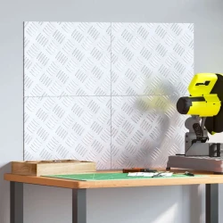 Stepenica Pravokutni 4 pcs Srebrno 40 x 30 cm Aluminij