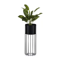 Metalna saksija LOFT 55x20 cm crna