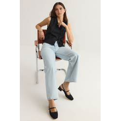 Trendyol Black Tweed Block Heel Square Toe Mary Jane Classic Heeled Shoes TAXSS25TO00023