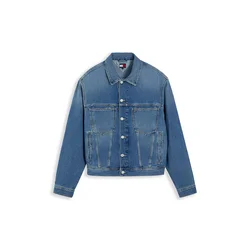 Tommy Jeans Prehodna jakna moder denim/rdeča/bela
