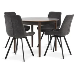 MARSTRAND O110 sto tamni hrast + 4 HYGUM stolice siva