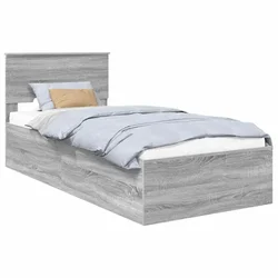 Vidaxl Konstrukcija postelje Siva Sonoma 75 x 190 cm Konstruiran les