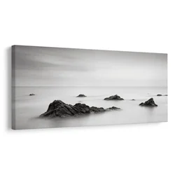 Slika tiha obala v meglici - 120x60