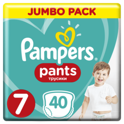 Pampers Pelene Pants, Jumbo Pack, 7, 17kg+, 40 komada