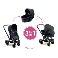 Voziček Cybex Black 3 v1 za punčke 36-42cm