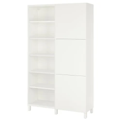 BESTA Kombin. odlaganje s vratima, bela/Lappviken/Stubbarp bela, 120x42x202 cm