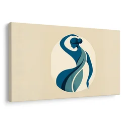 Slika elegantna silhueta v modri - 90x60