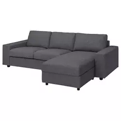 VIMLE Sofa trosed s lenjivcem, sa širokim rukohvatima Gunnared/zagasitosiva
