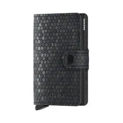 Usnjena denarnica Secrid Miniwallet Hexagon Black črna barva