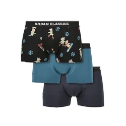 Organic X-Mas Boxer Shorts 3-Pack Teddy Aop+Jasper+Navy