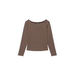 Superdry & Co Majica Bardot čokolada / bela