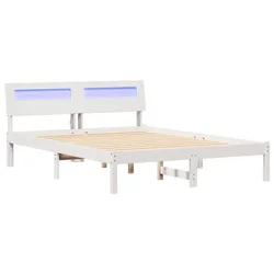 Vidaxl Konstrukcija postelje Bela 120 x 200 cm Masivno borovo les
