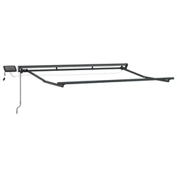 Ručni okvir tende s LED-ima Antracit 2,5 x 2 m Aluminij