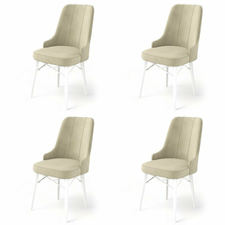 HANAH HOME Set 4 stolice Pare Cream White