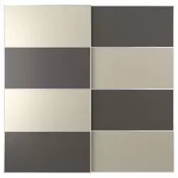MEHAMN Par kliznih vrata, aluminijum dvostrano/tamnosiva sivo-bež, 200x201 cm