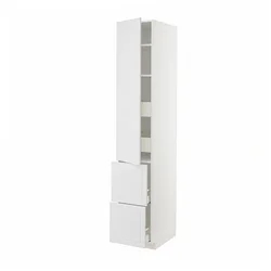 METOD / MAXIMERA Vis.el. s polic/4fiok/vrat/2front, bela/Stensund bela, 40x60x220 cm