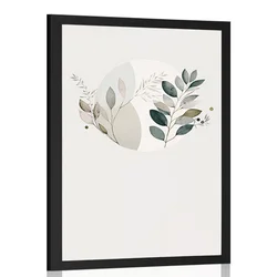 Plakat boho rastline v krogu - 20x30 white