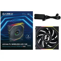 Ventilator za ohišje Lian Li UNI FAN TL Wireless LCD, 120mm, črn