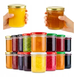shumee 50x ravnih steklenih kozarcev 350 ml za marmelado, meso, pašteto, konzerve, sveče