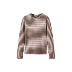 MANGO KIDS Majica RENATA rjava/bela