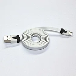 Kabel USB (2.0), USB A moški - microUSB moški, 1 m, ploščat, bel