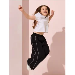 Sinsay - Wide leg pantalone od interlock pletiva - crno