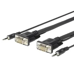 Vivolink PROVGAMCS1.8 adapter kabel 1,8 m VGA (D-Sub) + 3,5 mm črne barve