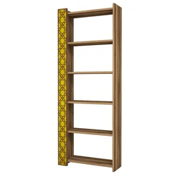 Hanah Home City Walnut Yellow Polica za knjige 64.6x170x24.2cm, Žuta